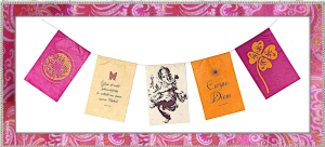 Grußkarte mit Wunschfähnchen aus Nepal - Glück