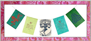 Grußkarte mit Wunschfähnchen aus Nepal - Kraft