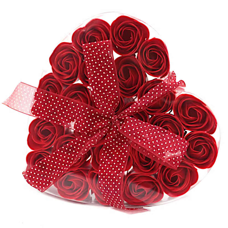 9 rosa Seifenrosen Geschenkset