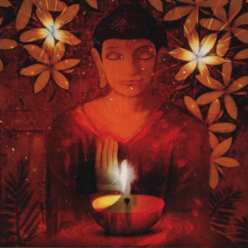 Aufkleber meditierender Buddha