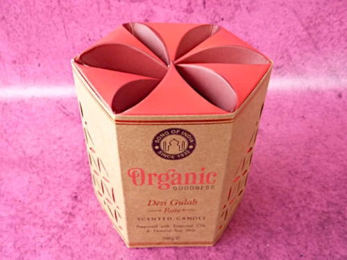 Bio Soja Duftkerze Desi Gulab / Rose von Song of India  200g