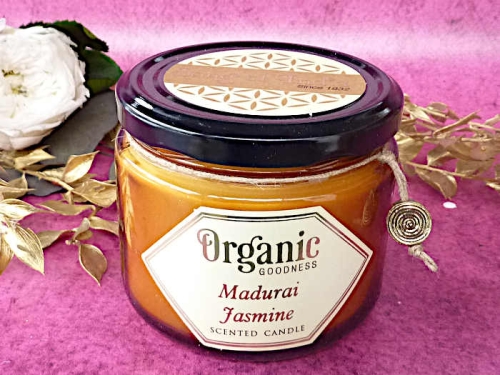 Bio Soja Duftkerze Madurai Jasmin von Song of India  200g