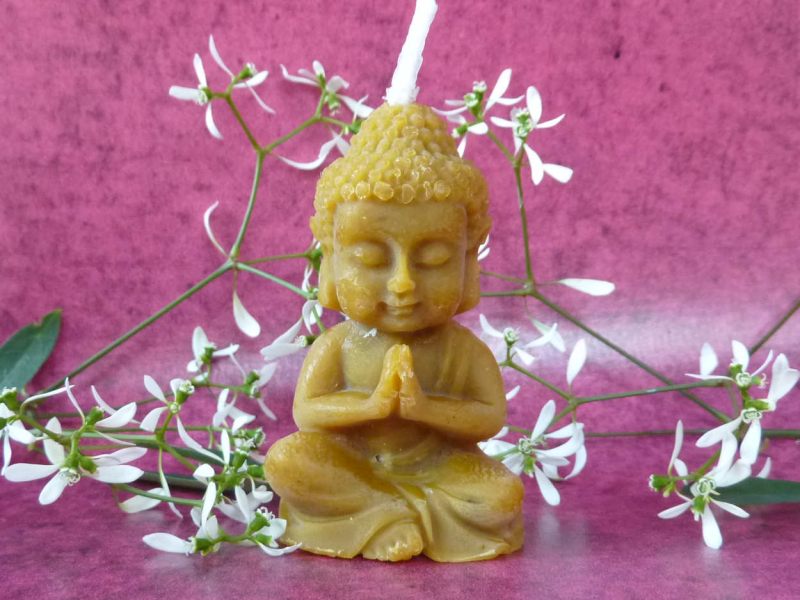 Kleine Buddha Bienenwachs Kerze