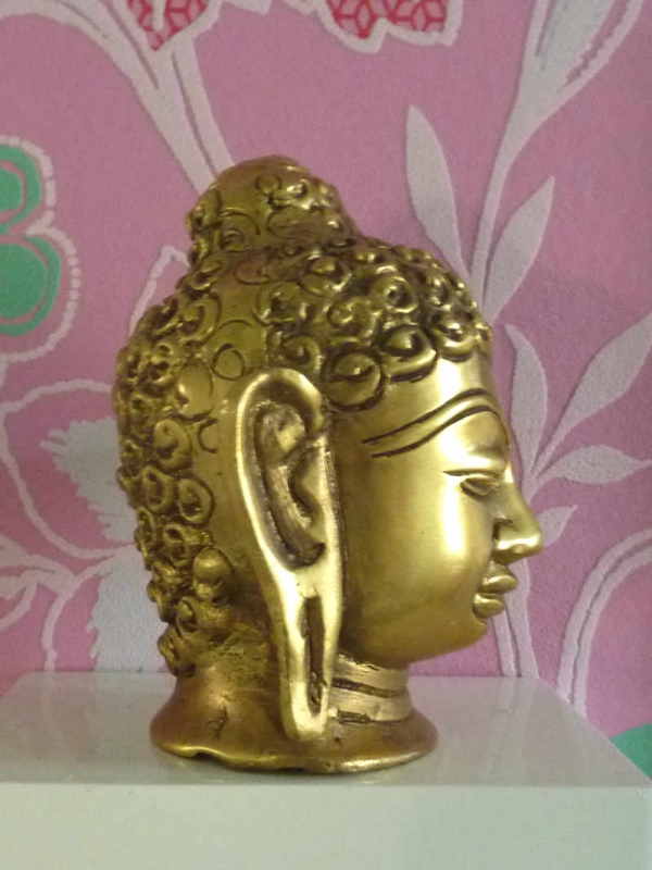 Buddha-Kopf Messing seitlich