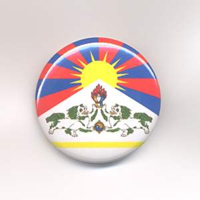 Button Free Tibet Tibetflagge