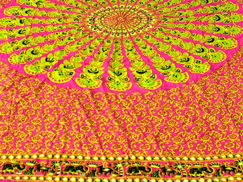 Wandtuch Mandala  Pink Grün Dekotuch