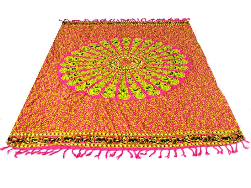 Wandtuch Mandala  Pink Grün Dekotuch