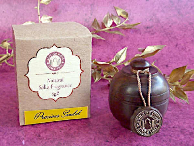 Natürliche Parfümcreme Duftcreme Sandelholz im Rosenholzdöschen 6g