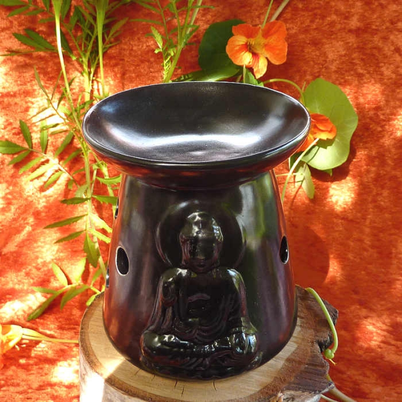 Duftlampe Buddha einteilig schwarz