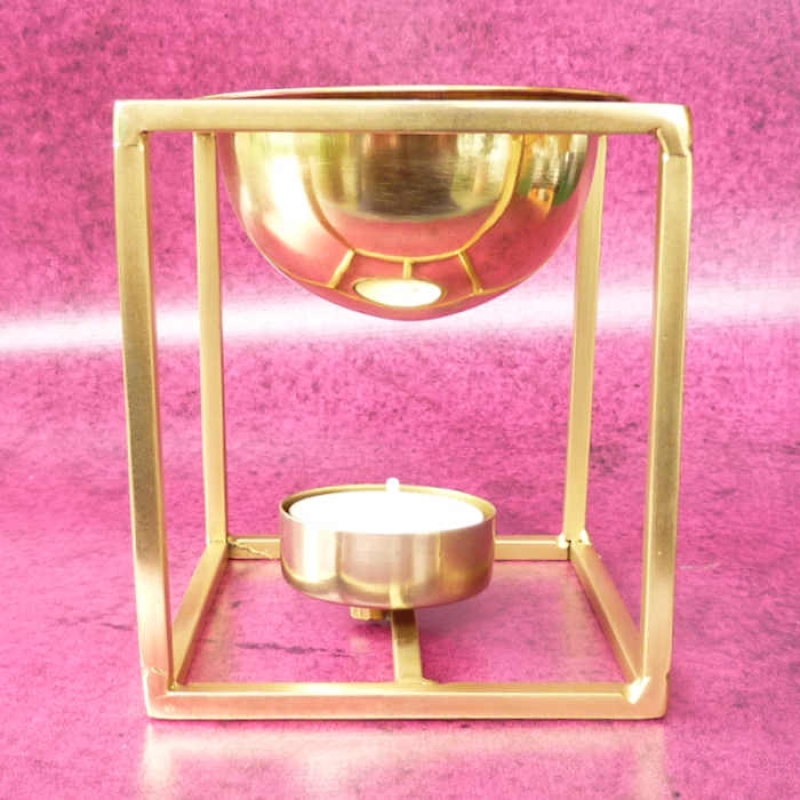 Elegante Duftlampe aus Messing - Aromalampe Wachsschmelzer