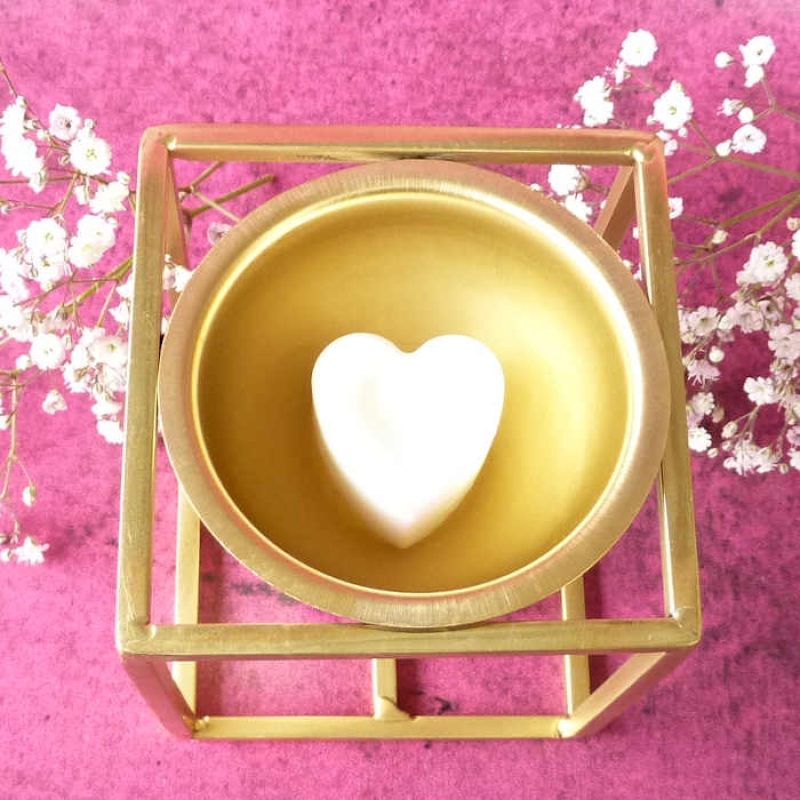 Elegante Duftlampe aus Messing - Aromalampe Wachsschmelzer