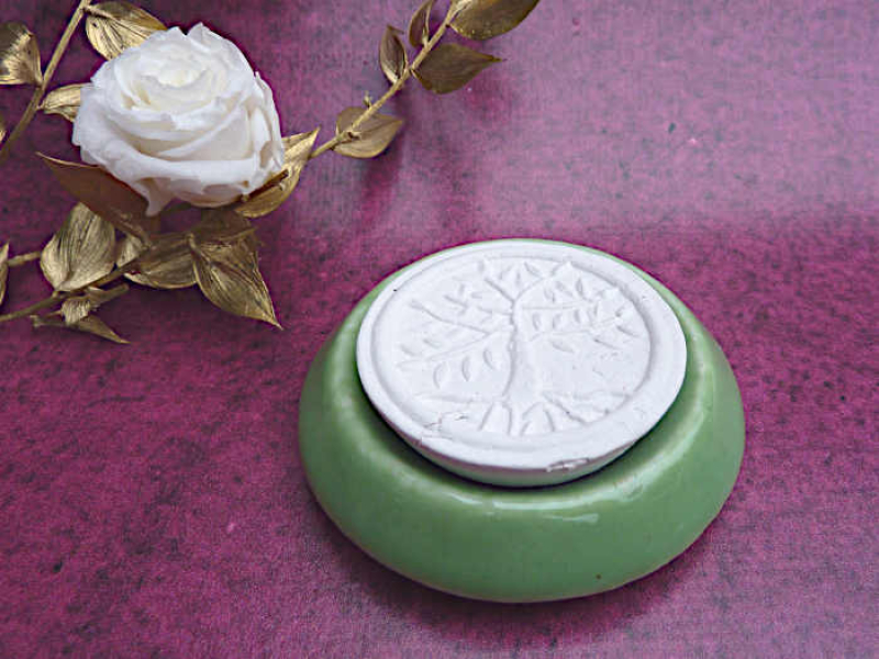 Duftstein Baum des Lebens mit grünem Tellerchen