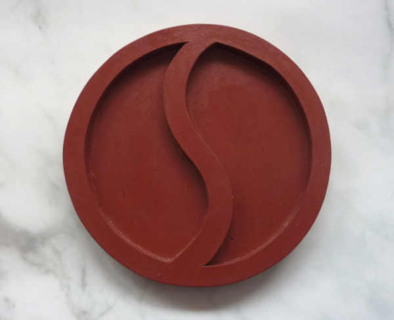 Yin Yang Schale Holz mit Ladesteinchen,  braun