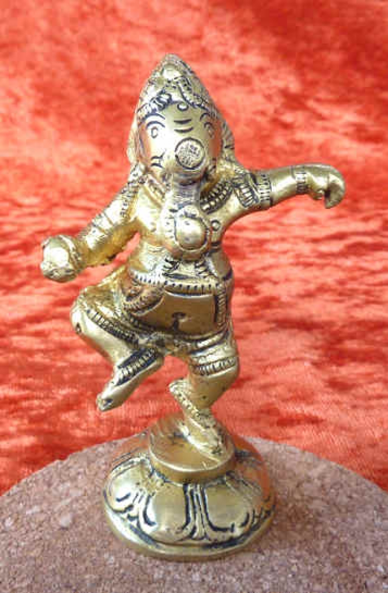 Tanzender Ganesh Messing  9cm