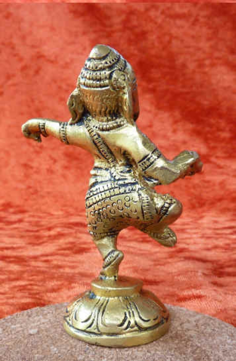 Messingfigur tanzender Hindugott Ganesha