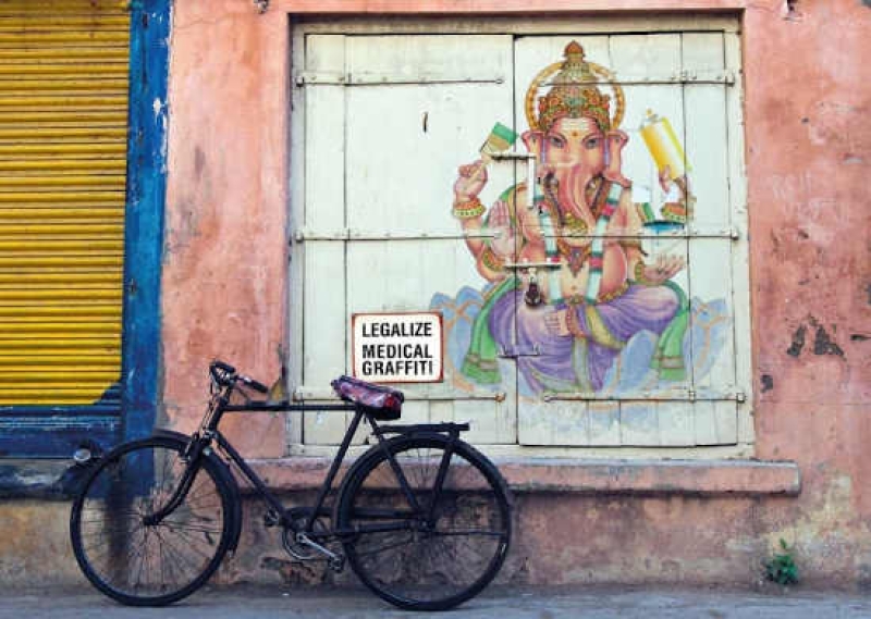 Lord Ganesha Postkarte Streetart Graffiti