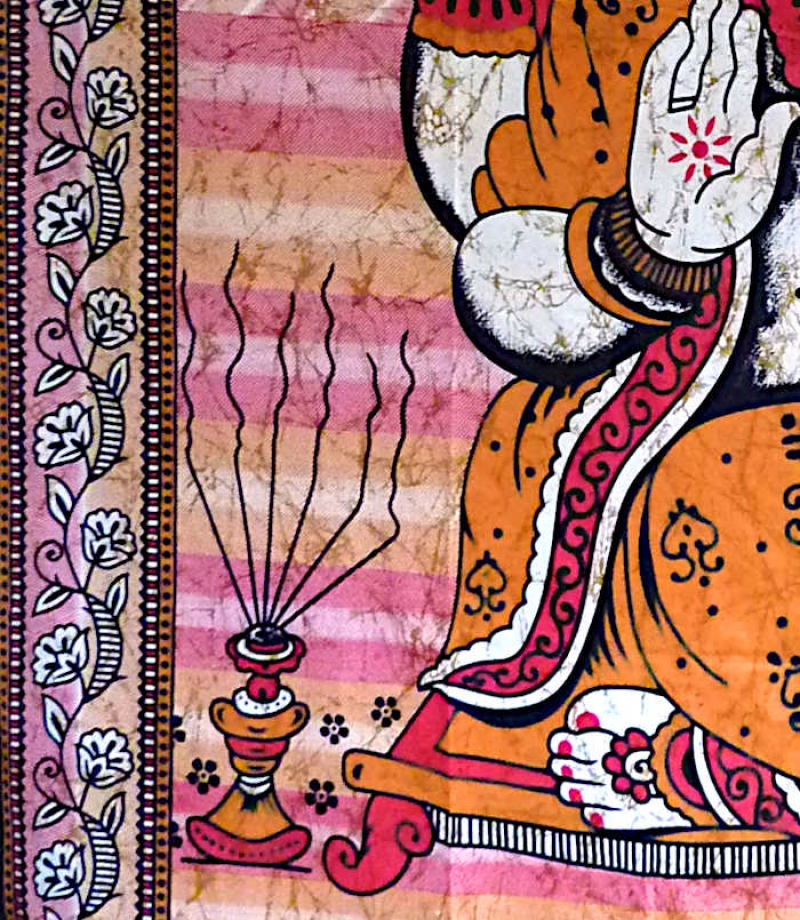 Wandtuch Wandbehang Batik Ganesha rot