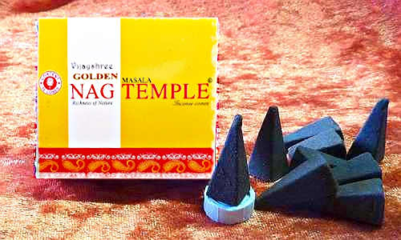Golden Nag Temple Räucherkegel  Vajayshree  10 Stck