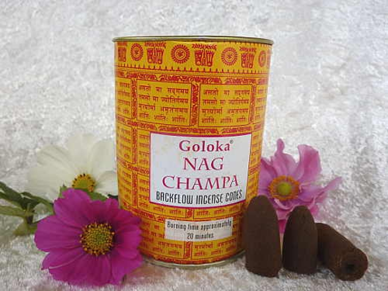 Goloka Nag Champa  Rückfluss-Räucherkegel