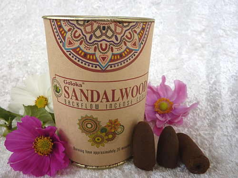 Goloka Sandalwood Sandelholz Rückfluss-Räucherkegel