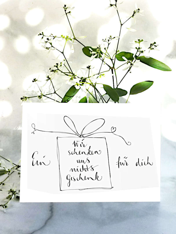 Karte wir schenken uns nichts