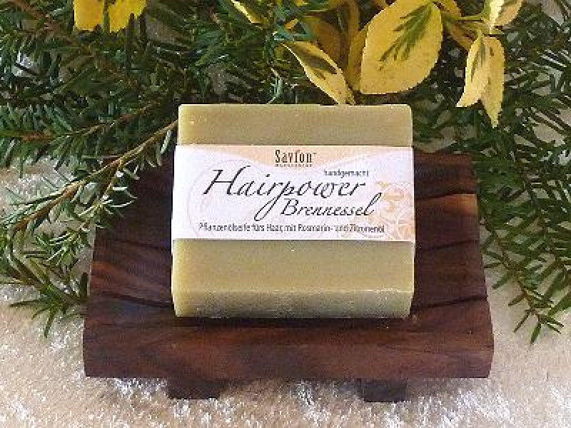 Haarseife festes Shampoo Brennessel