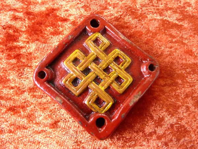 Ton-Halter für dicke tibetische Stäbchen, Quadrat rot