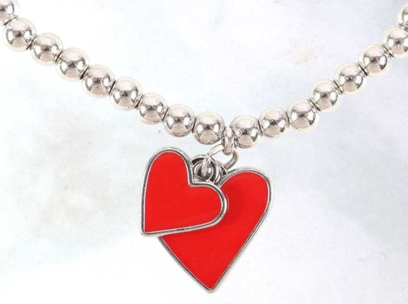 Perlenarmband  Herz Charm