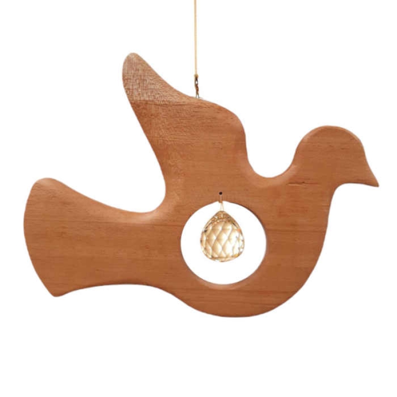 Friedenstaube mit Kristallkugel zum Hängen Suncatcher Mobile