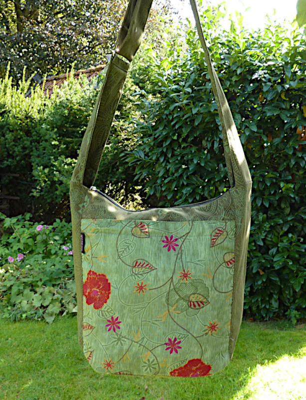 Indische Umhängetasche Shopper Grün