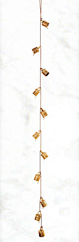 Indischer Glockenstrang antik mit 10 Glocken und Perlen
