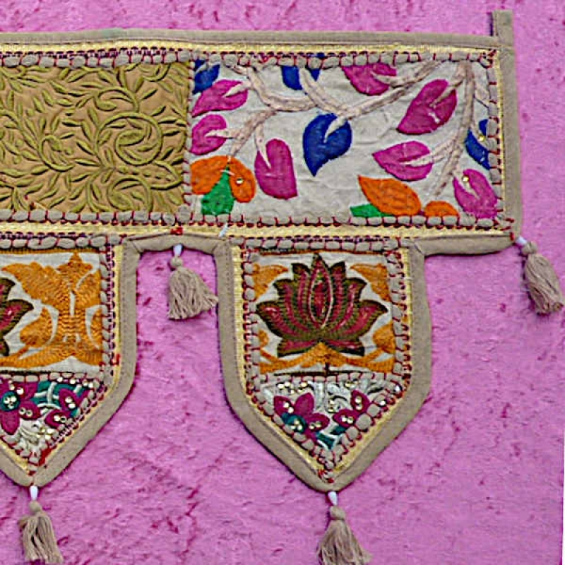 Thoran Türbehang sandfarben Pailetten Stickereien 5 Lamellen