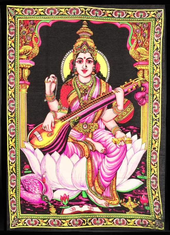 Indischer Wandbehang Saraswati Dekotuch