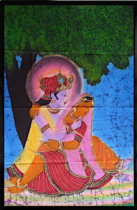 Krishna Radha Indischer Wandbehang Dekotuch