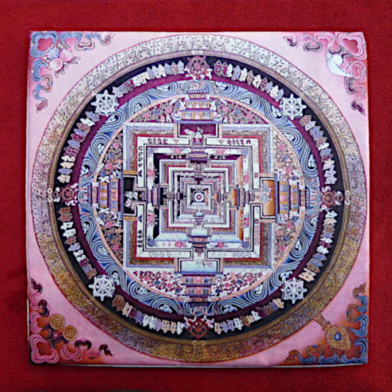 Kissenbezug mit buddhistischem Motiv Kalachakra Mandala 40x40