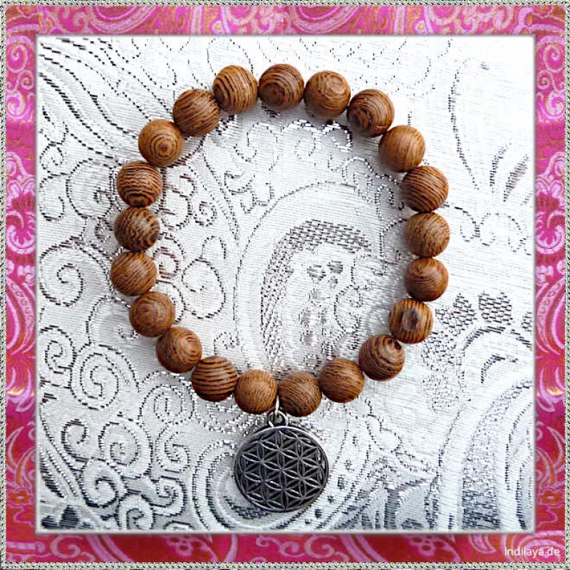 Armband Mala Wengeholz Blume des Lebens