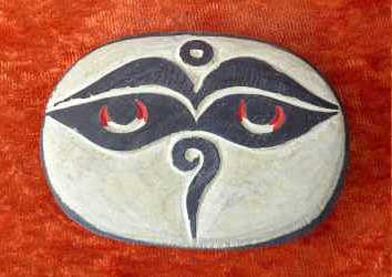 Manistein mit Buddhas Eyes ca. 8x6x1,3 cm