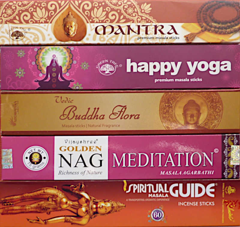 Set 5 Sorten Meditationsräucherstäbchen