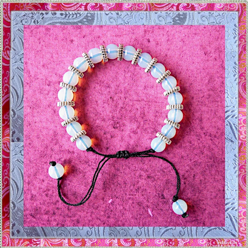 Mondstein Perlen Armband verstellbar