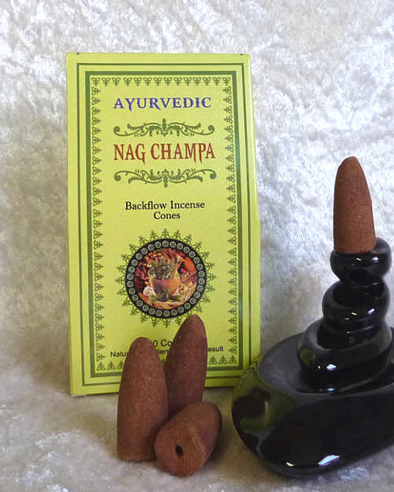 Nag Champa  Rückfluss Wasserfall Räucherkegel Ayurvedisch