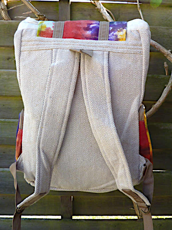 Hochwertiger Hanf Rucksack Batik aus Nepal