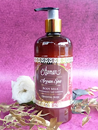 Hochwertige Argan Spa Körpermilch Orientalische Rose