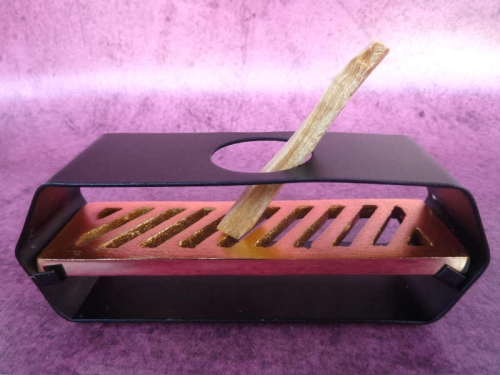 Palo Santo Stick Halter schwarz-gold Metall