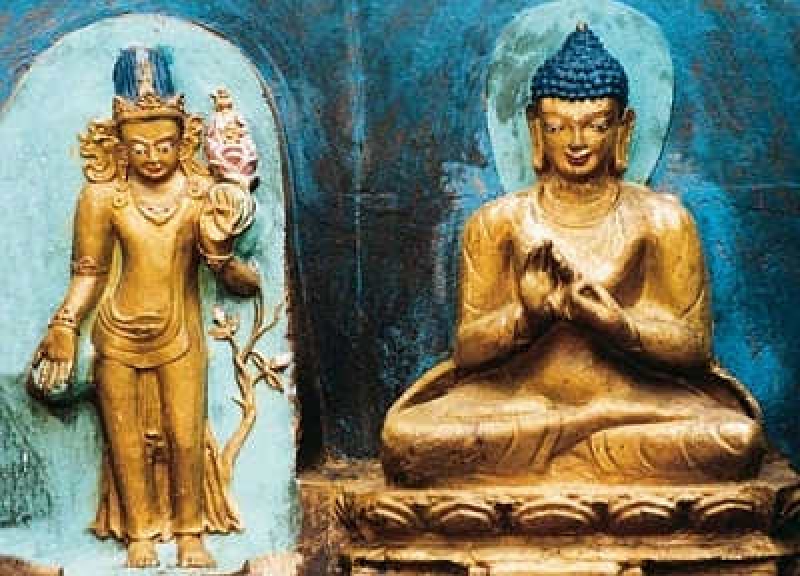 Postkarte Buddha and the Goddess