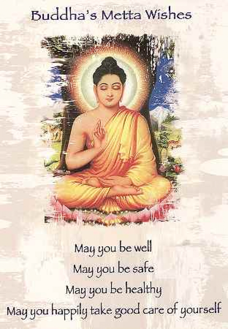 Postkarte Buddhas Metta Wishes