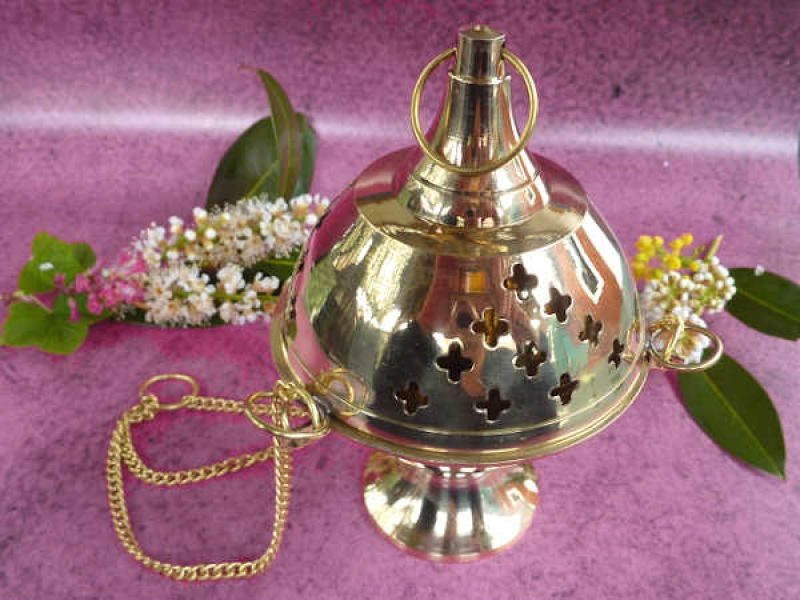 Räucherschwenker  zweiteilig Messing