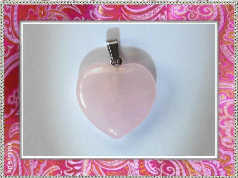 Rosenquarz Herz Edelsteinanhänger