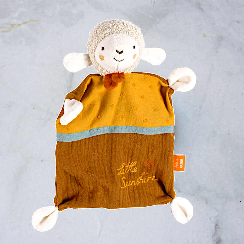 Bio Schnuffeltuch Schmusetuch Schaf Sunshine Einschlafhilfe für Babys