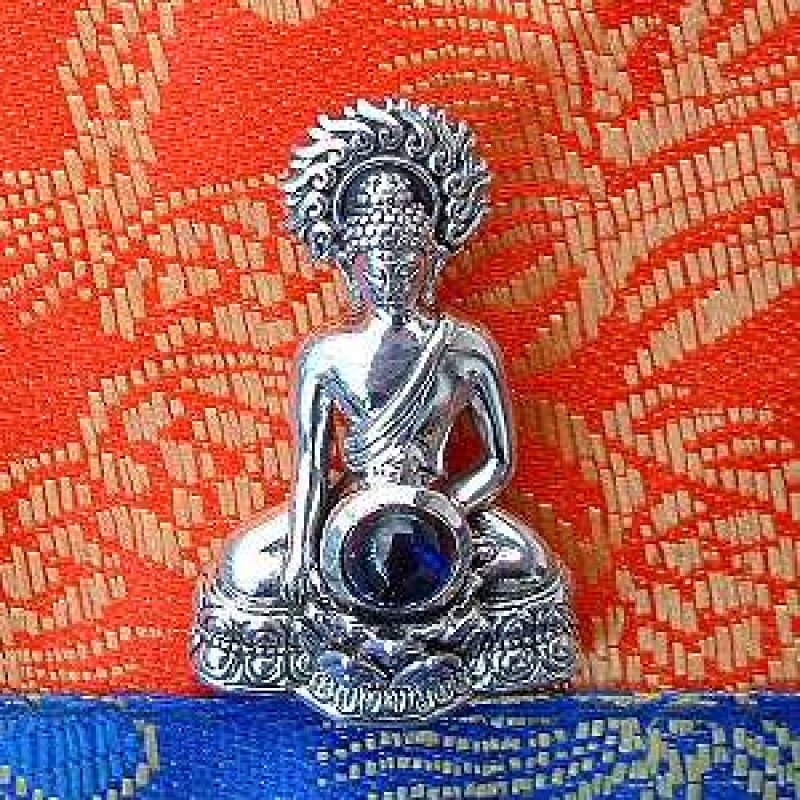 Buddhistischer  Silber-Anhänger Doppeldorje  mit Lapislazuli