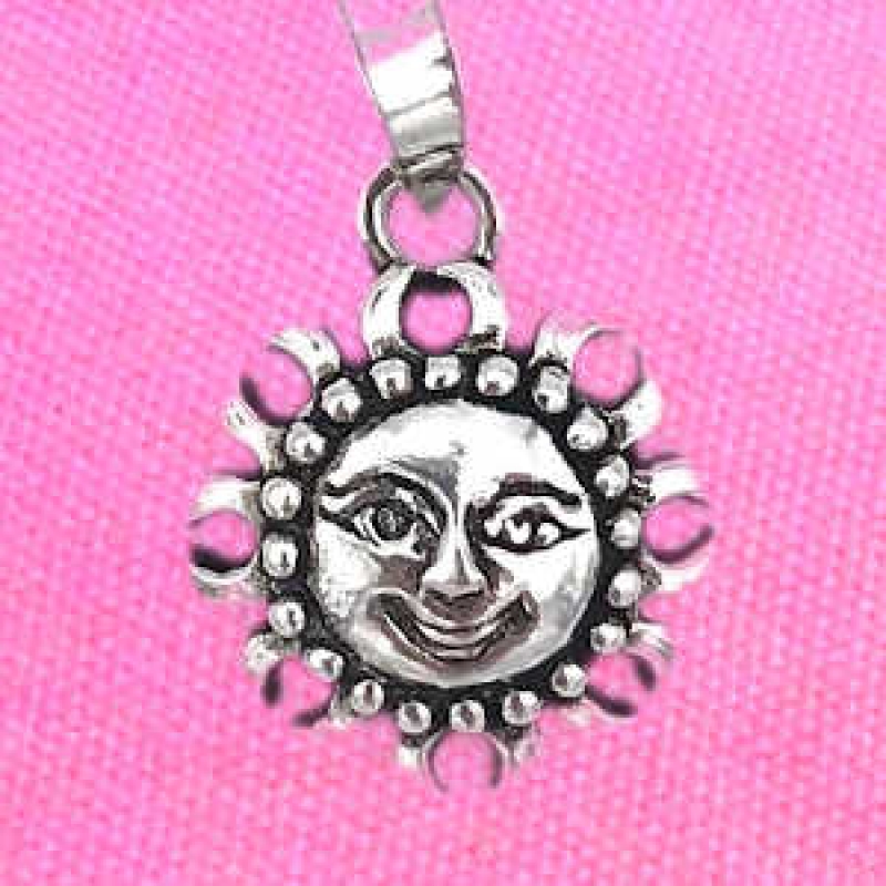 Kleiner Anhänger fröhliche Sonne, 925er Silber
